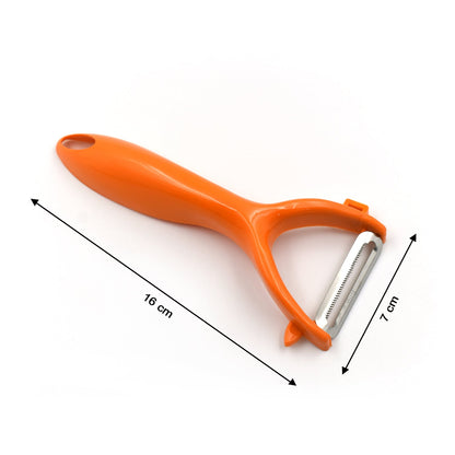 Wukusy vegetable and fruit peeler for kitchen use, with ergonomic handle and sharp blade for peeling carrots, potatoes, and apples.