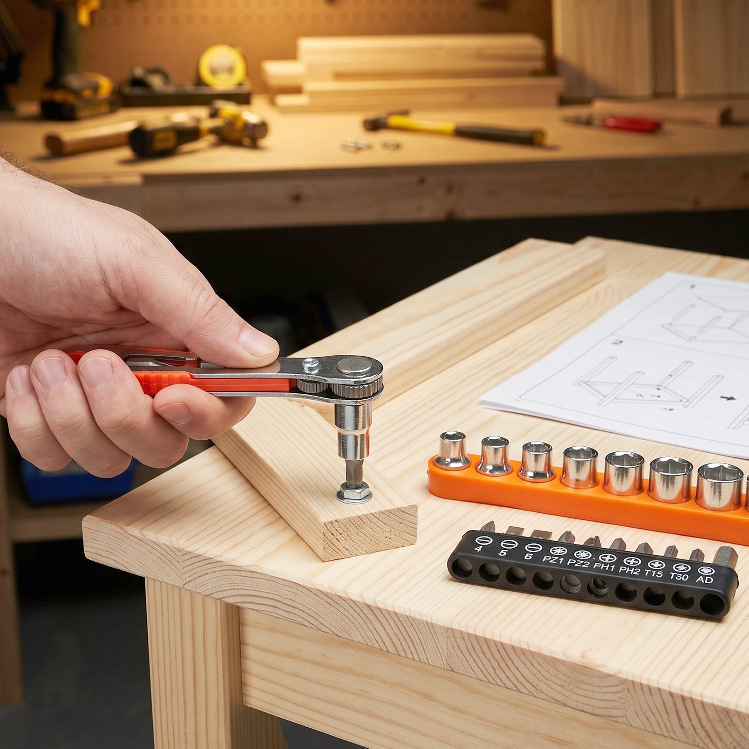 Wukusy mini ratchet wrench, compact and versatile repair tool kit, showing a close-up of the small, durable wrench in a repair setting.