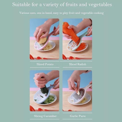 Wukusy Heart Grater Set with slicer for grating and slicing fruits, vegetables, cheese, and more in the kitchen.