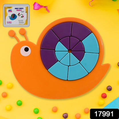 Wukusy toy snail puzzle for kids, colorful mini travel puzzle game promoting motor skills, reasoning, and STEM development for ages 3-6.