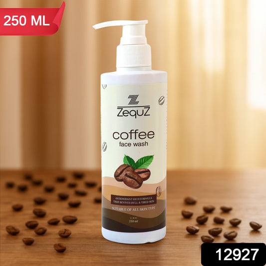 Wukusy Zequz Coffee Face Wash bottle, 250ml, health and beauty product for cleansing and revitalizing skin.