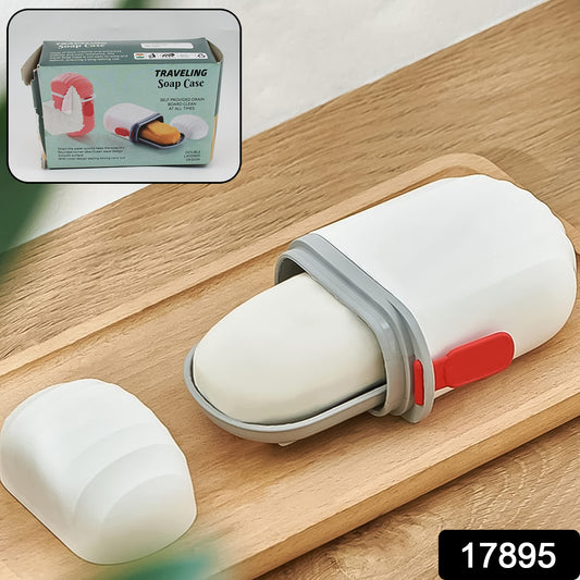 Wukusy travel soap holder with secure seal, non-leak design, compact capsule soap box for home, bathroom, hiking, and camping.