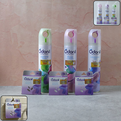 Wukusy room spray and air freshener blocks combo set with mixed fragrances, including a 220ml spray bottle and blocks.
