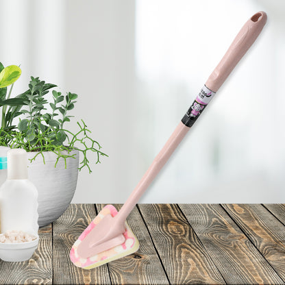 Wukusy 7223a universal triangular kitchen and bathroom sponge cleaning brush with handle for kitchen, bathroom, and dining surfaces