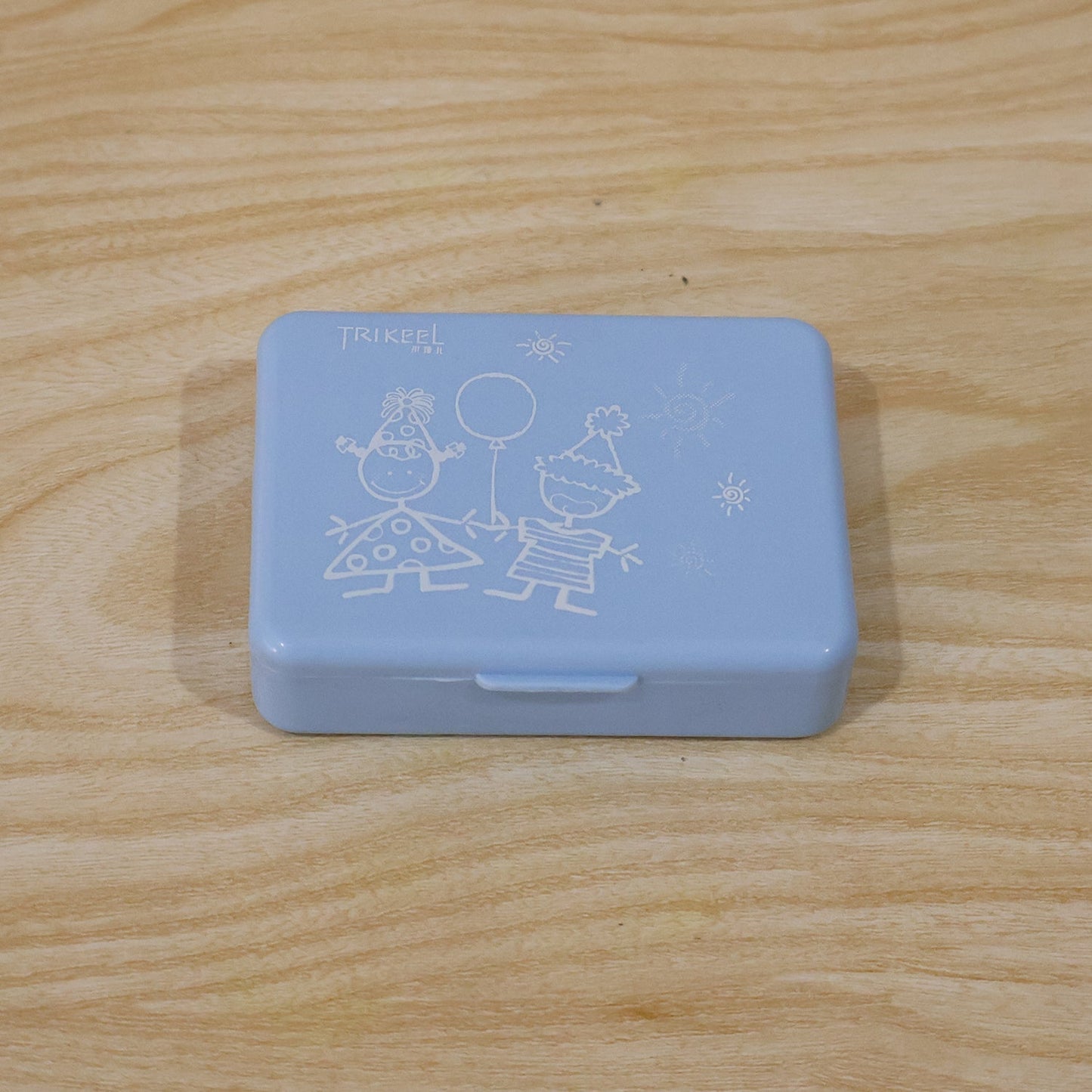 Wukusy 6-compartment plastic pill organizer box for portable medicine storage, with individual sections for pills and tablets.