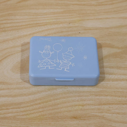 Wukusy 6-compartment plastic pill organizer box for portable medicine storage, with individual sections for pills and tablets.