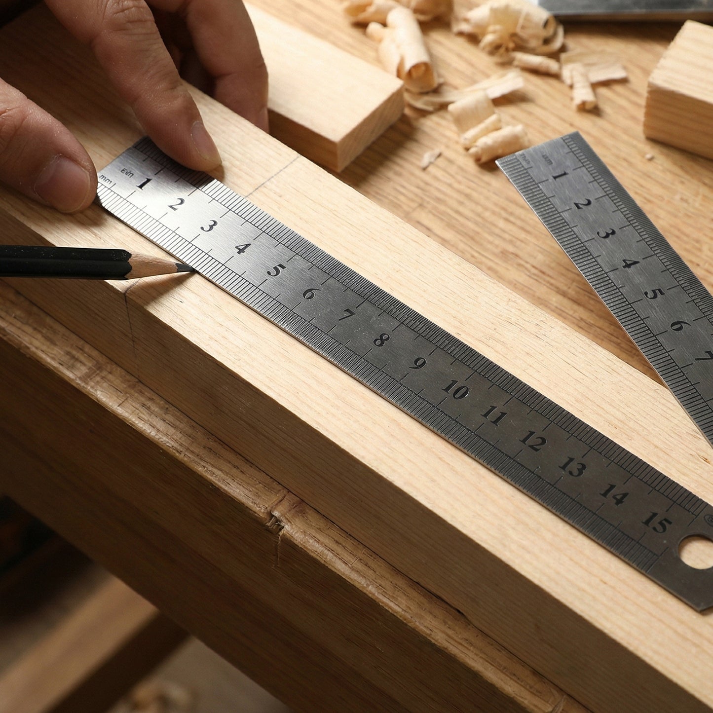 Wukusy 15 cm precision measuring ruler scale, plastic, with clear markings for accurate measurement and drafting.