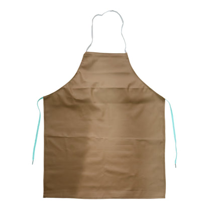 Wukusy premium full-cover chef apron in black, made of durable fabric, with adjustable neck strap and large front pocket.