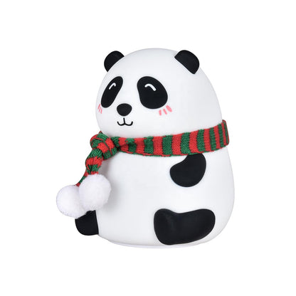 Wukusy Panda 7-color LED silicone touch lamp for office, featuring colorful illumination and soft silicone design.