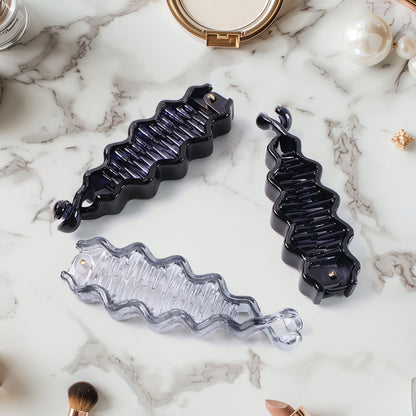 Wukusy plastic hair claw clips in mixed colors, strong hair accessories for styling and securing hair, shown in a set of 12.