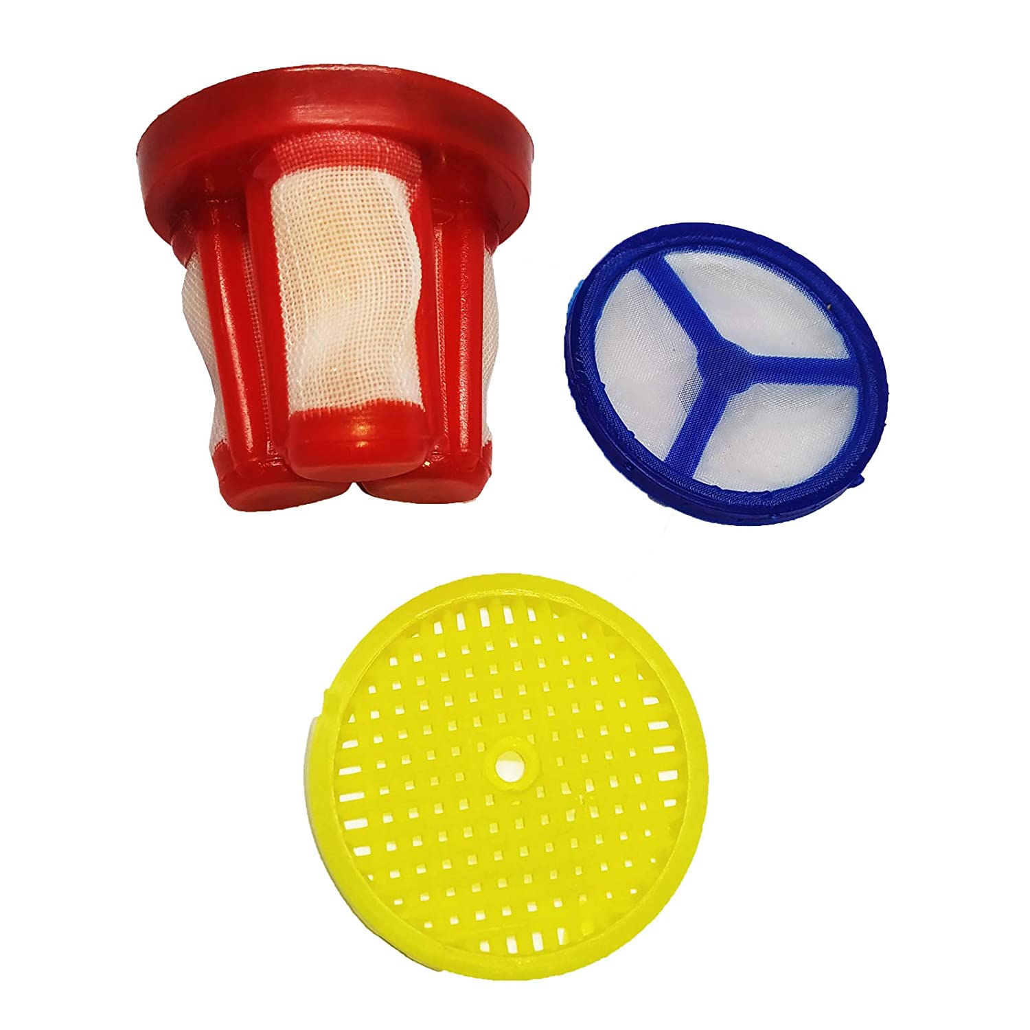 Wukusy 1449 plastic water tap candle filter cartridge for kitchen tap filtration system, shown installed on a kitchen sink faucet