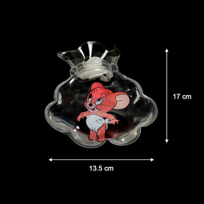 Wukusy 6542 Mix Transparent Multi Design small hot water bag with cover for pain relief, neck, shoulder, hand, foot, and menstrual cramps.