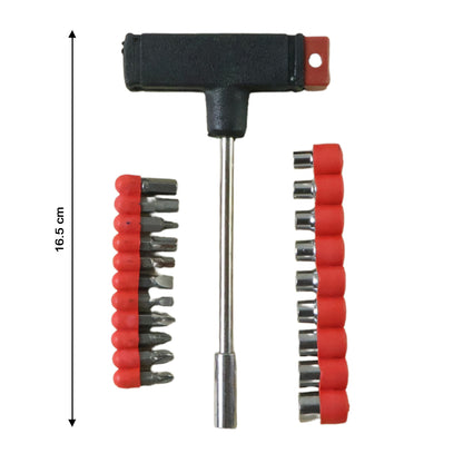 Wukusy T-handle screwdriver tool kit set with multiple screwdrivers and bits, organized in a compact storage case.
