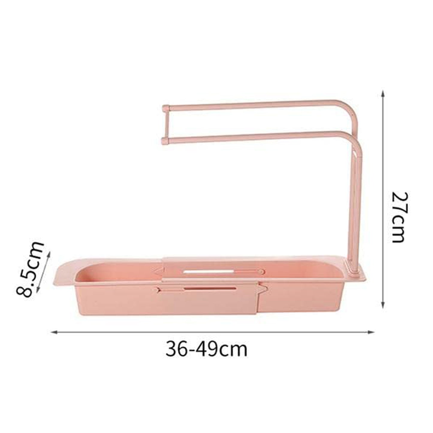 Wukusy kitchen sink organizer rack with towel holder and drain tray, designed to keep kitchen essentials tidy and dry.
