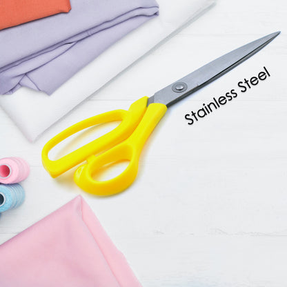 Wukusy 9-inch stainless steel craft scissors with ergonomic comfort grip for precise paper cutting and versatile crafting tasks.