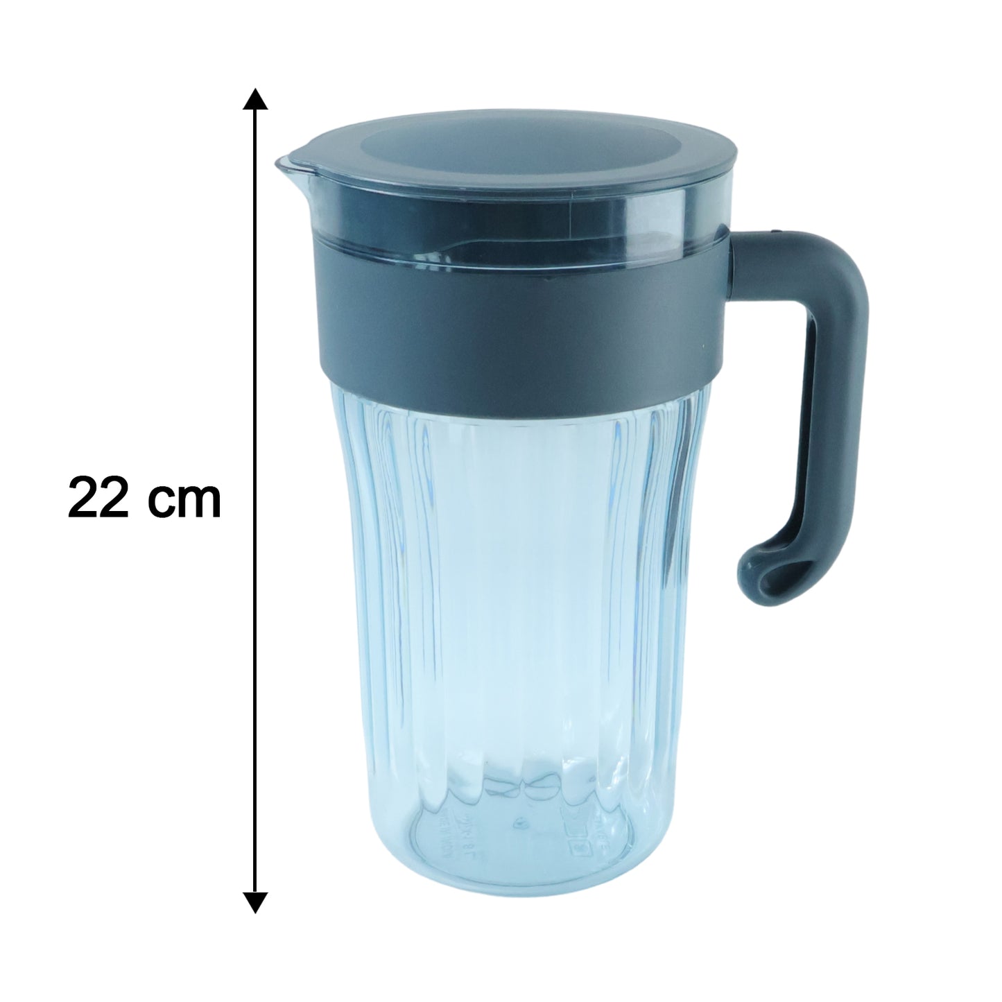 Wukusy plastic water and juice serving jug with four matching glasses, clear and durable for everyday use.
