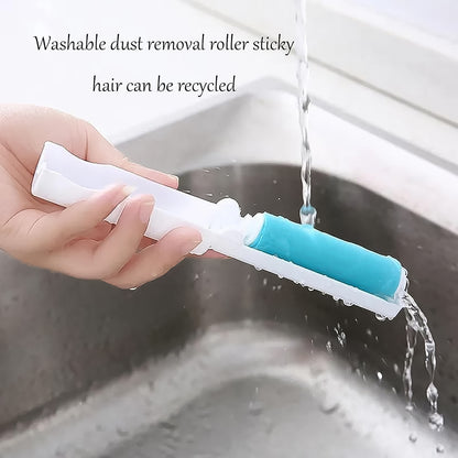 Reusable Wukusy lint roller for pet hair removal, with colorful roller and handle, ideal for cleaning clothes and furniture.