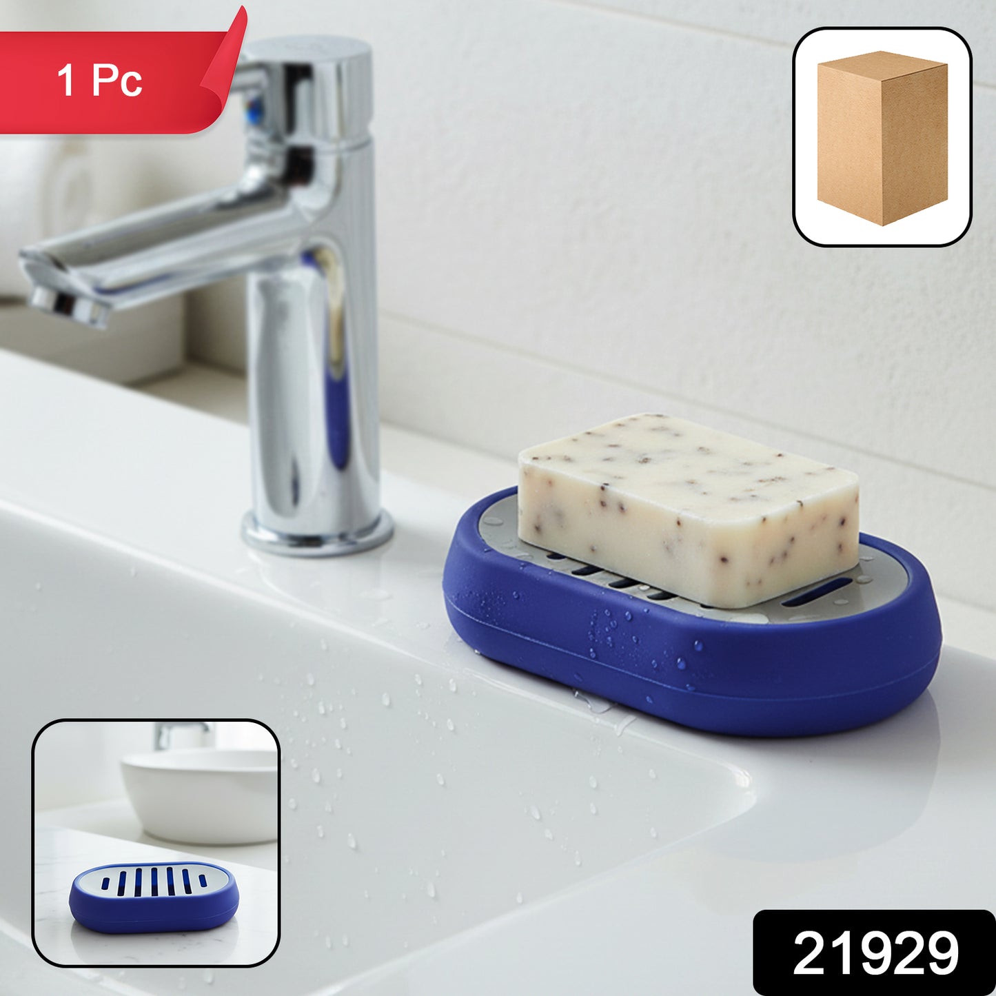 Wukusy plastic soap holder tray with drain slots, designed for bathroom use, featuring a rectangular shape and open drainage design.