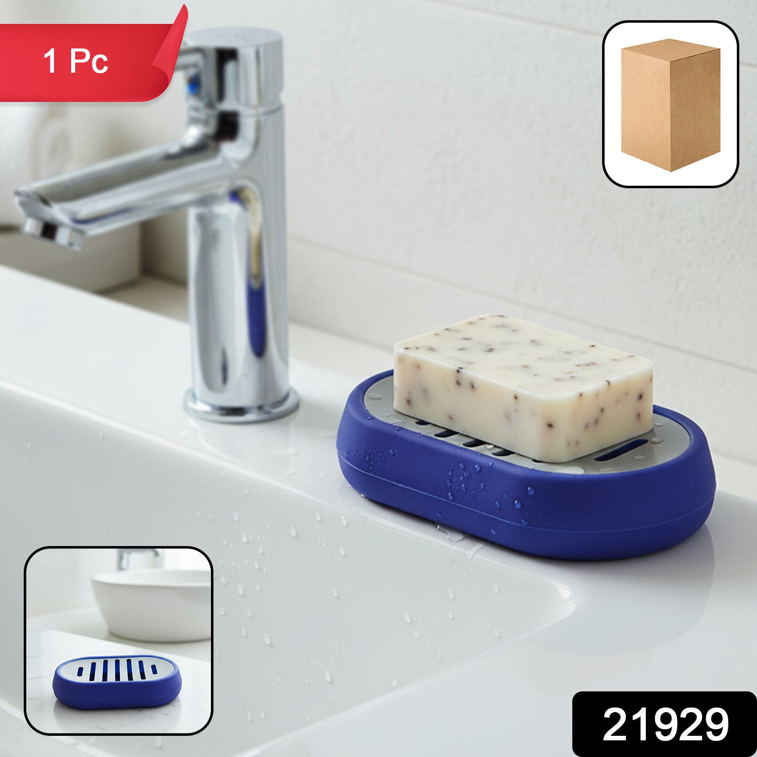 Wukusy plastic soap holder tray with drain slots, designed for bathroom use, featuring a rectangular shape and open drainage design.