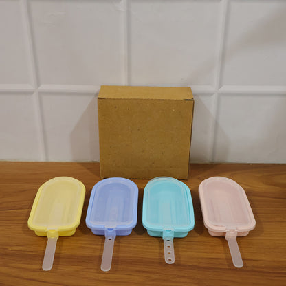 Wukusy premium silicone ice cream popsicle mold set with four colorful reusable molds for homemade frozen treats.