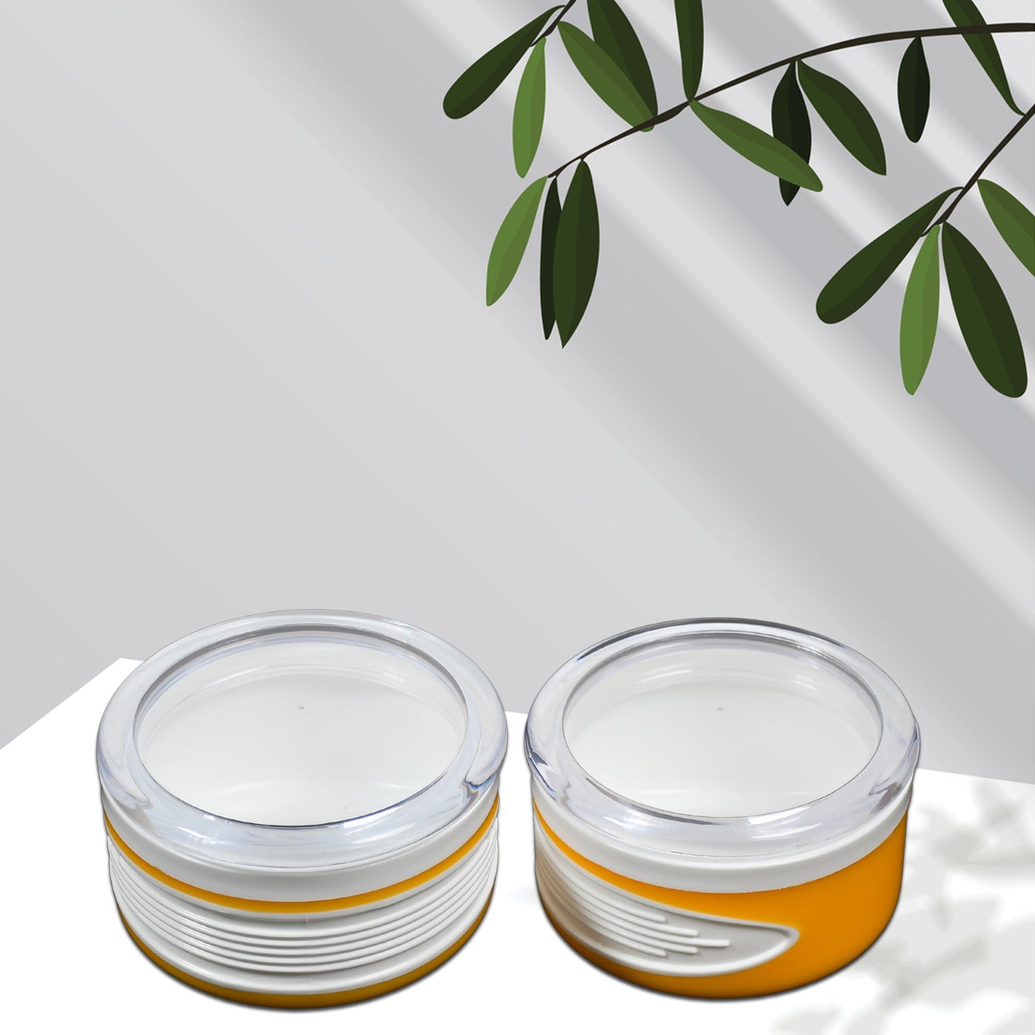 Wukusy 5273 airtight plastic storage container set with two 550ml containers, clear and stackable for kitchen organization