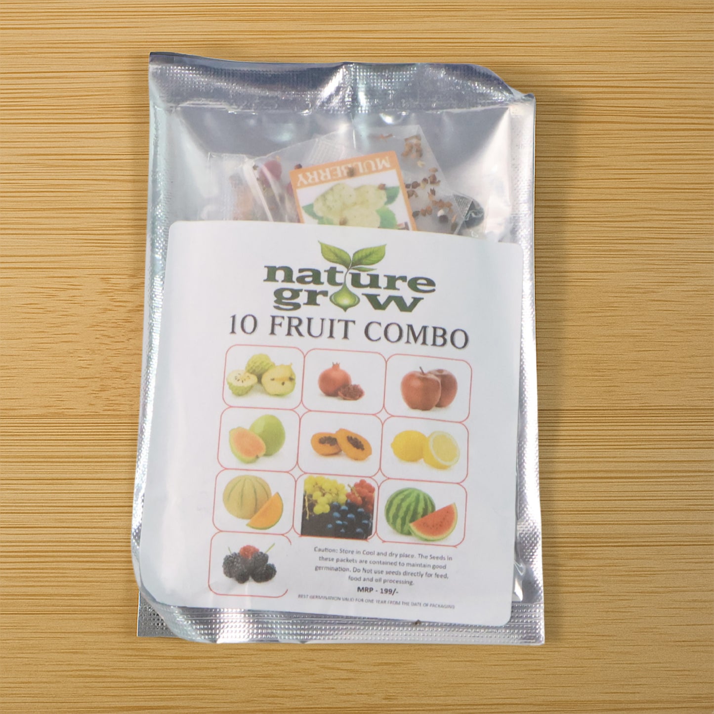 Wukusy fruit seeds combo pack featuring 10 different seed types for home gardening and planting projects.