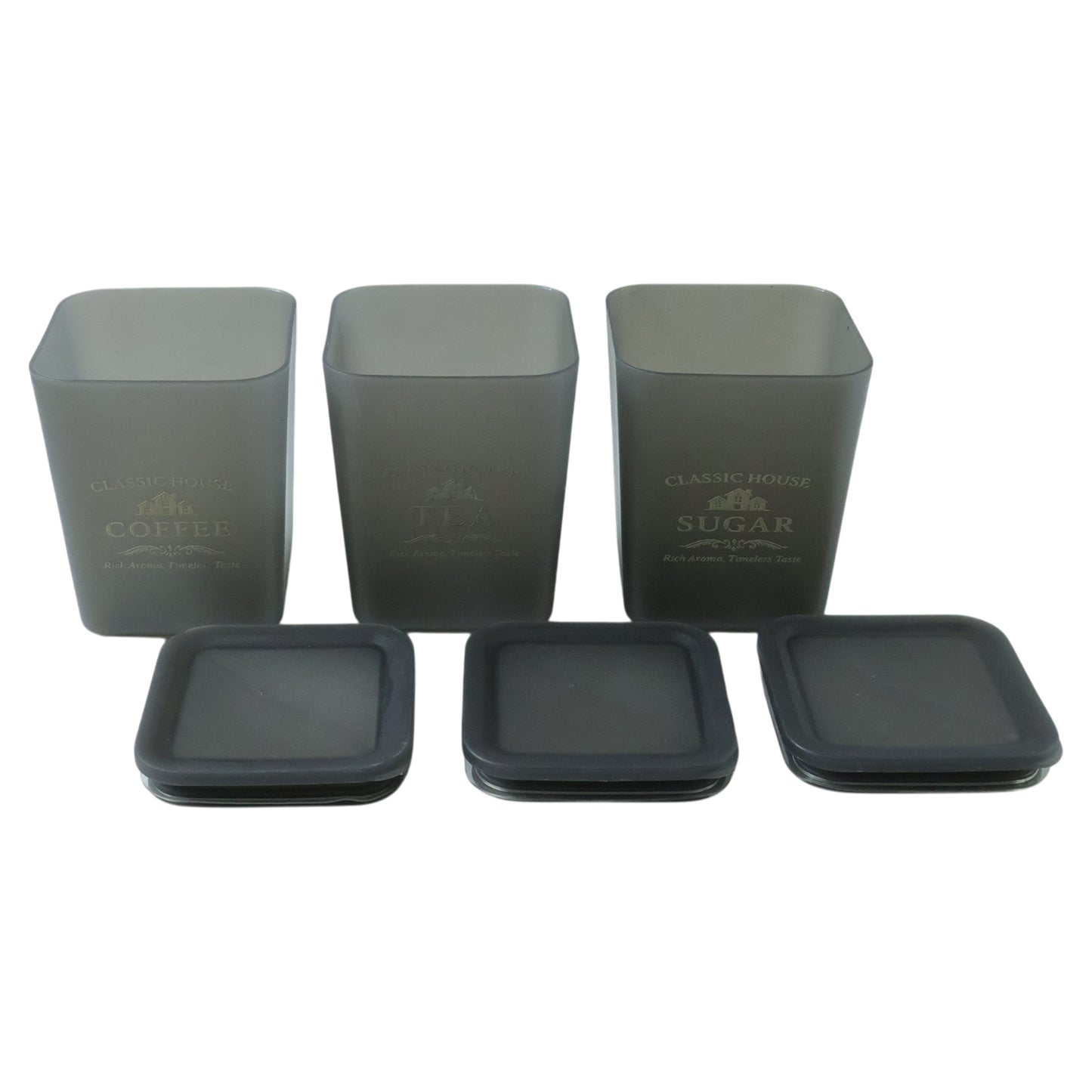 Wukusy 3-piece plastic kitchen storage container set with clear lids and stackable design for organized food storage.