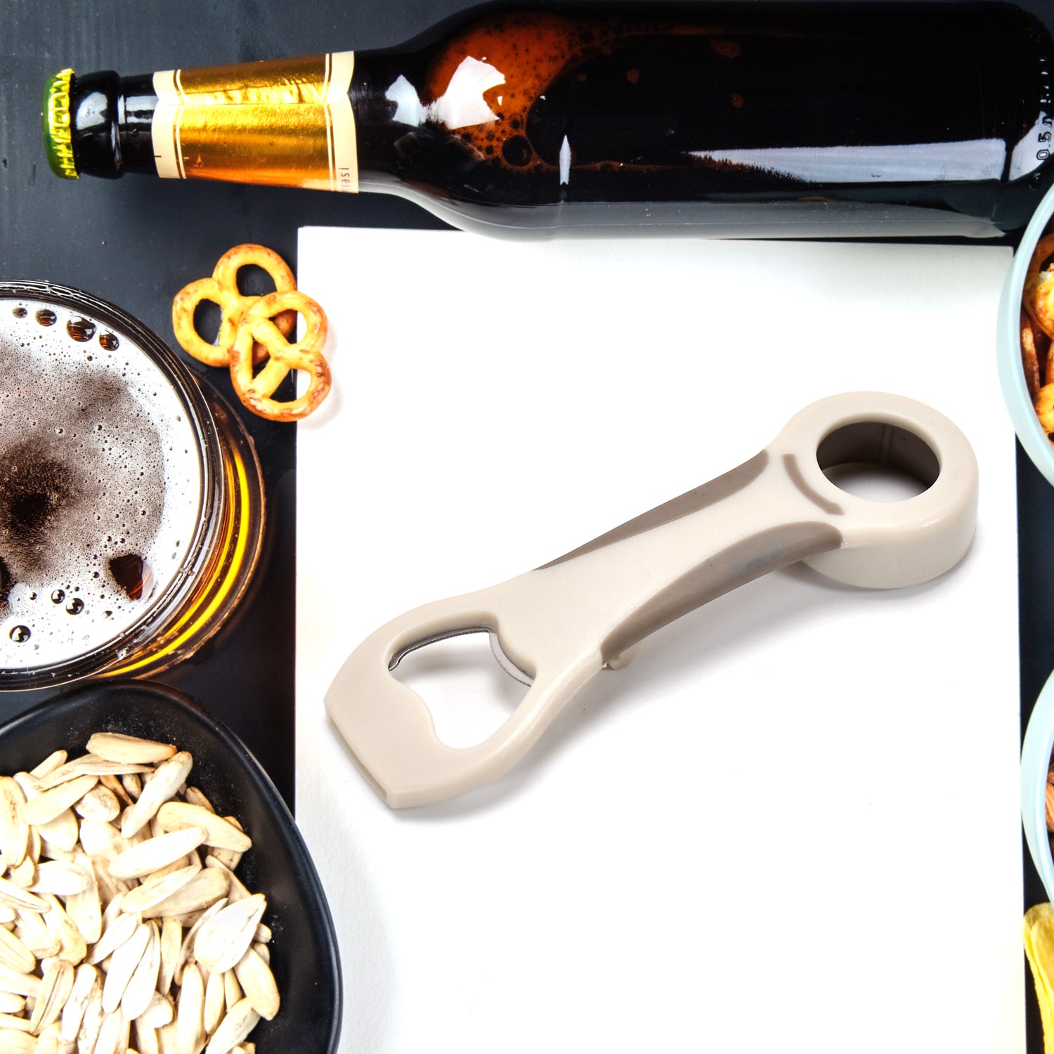 Wukusy 15cm stainless steel bottle opener with a sleek design and ergonomic handle for easy opening of bottles.