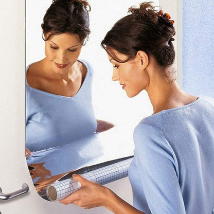 Decorative 3D mirror wall stickers by Wukusy, featuring a paper design for home living room or bedroom wall decor.