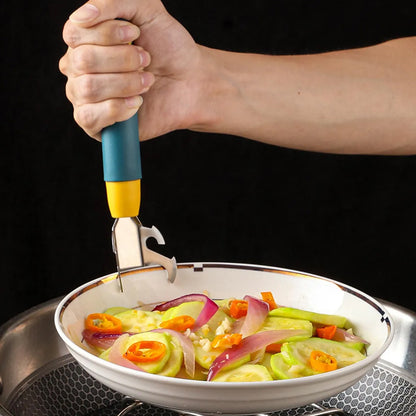 Wukusy stainless steel hot pot gripper clamp for safely lifting pans in home and kitchen cooking.
