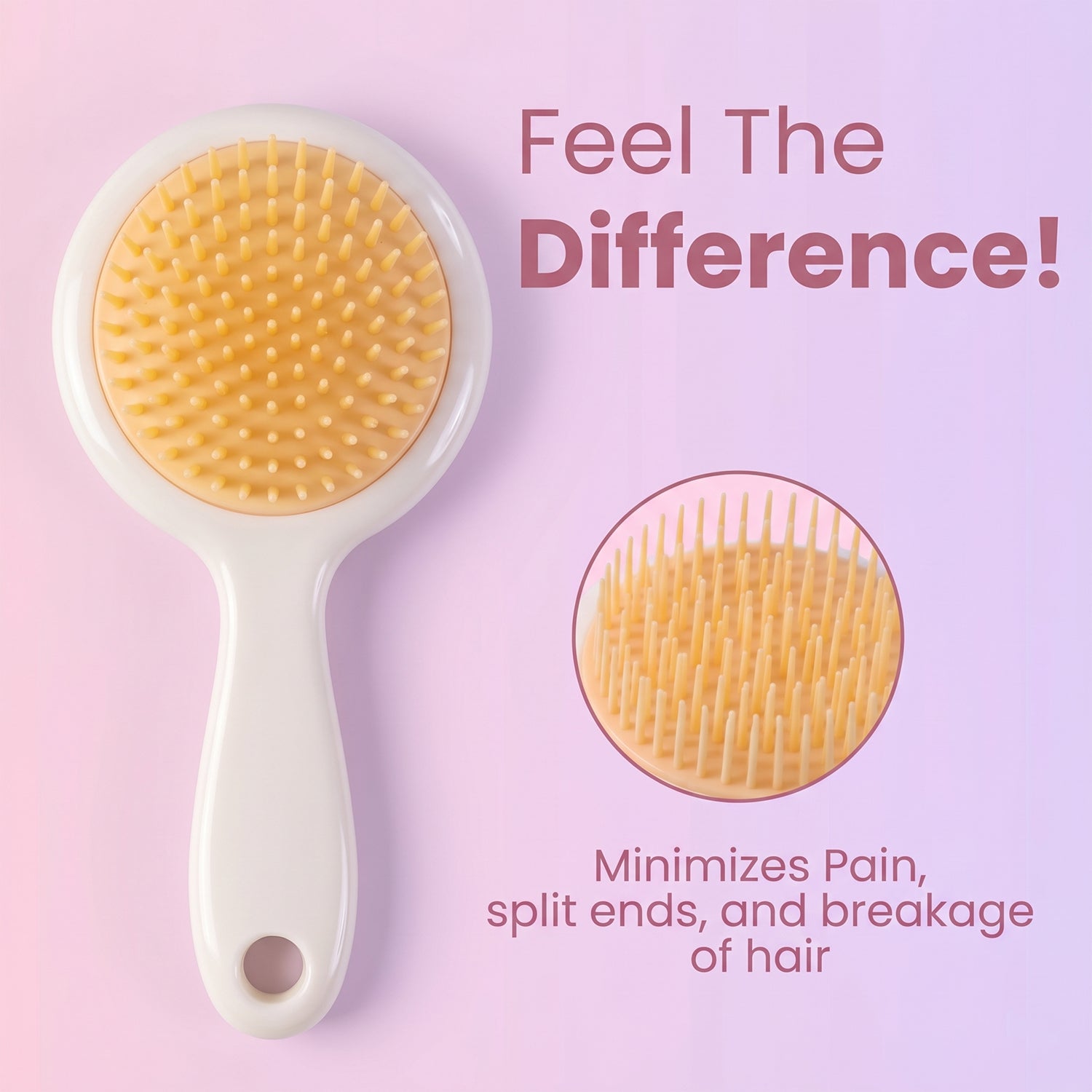 Wukusy cute star design kids hair brush with soft bristles, perfect for gentle detangling of children's hair.
