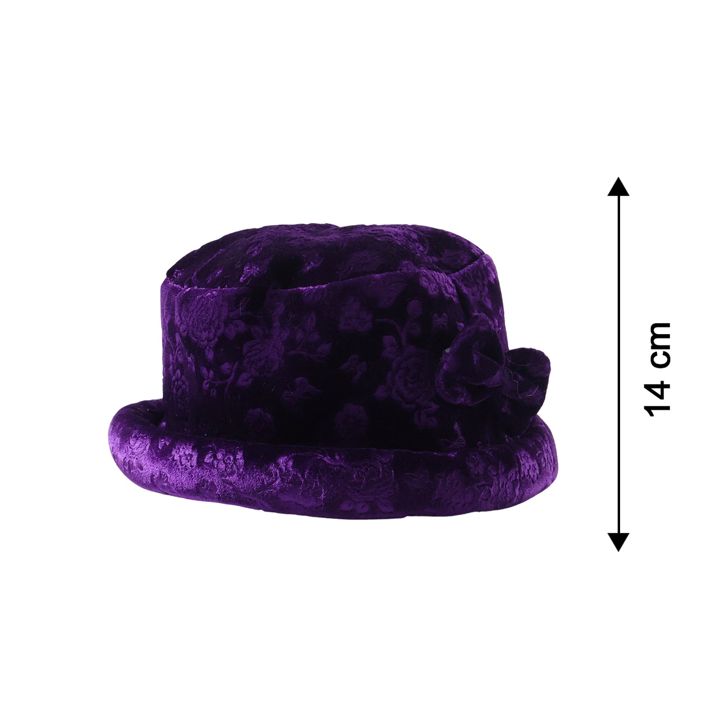 Wukusy premium velvet designer bucket hat for women, shown in soft velvet fabric with stylish wide brim.