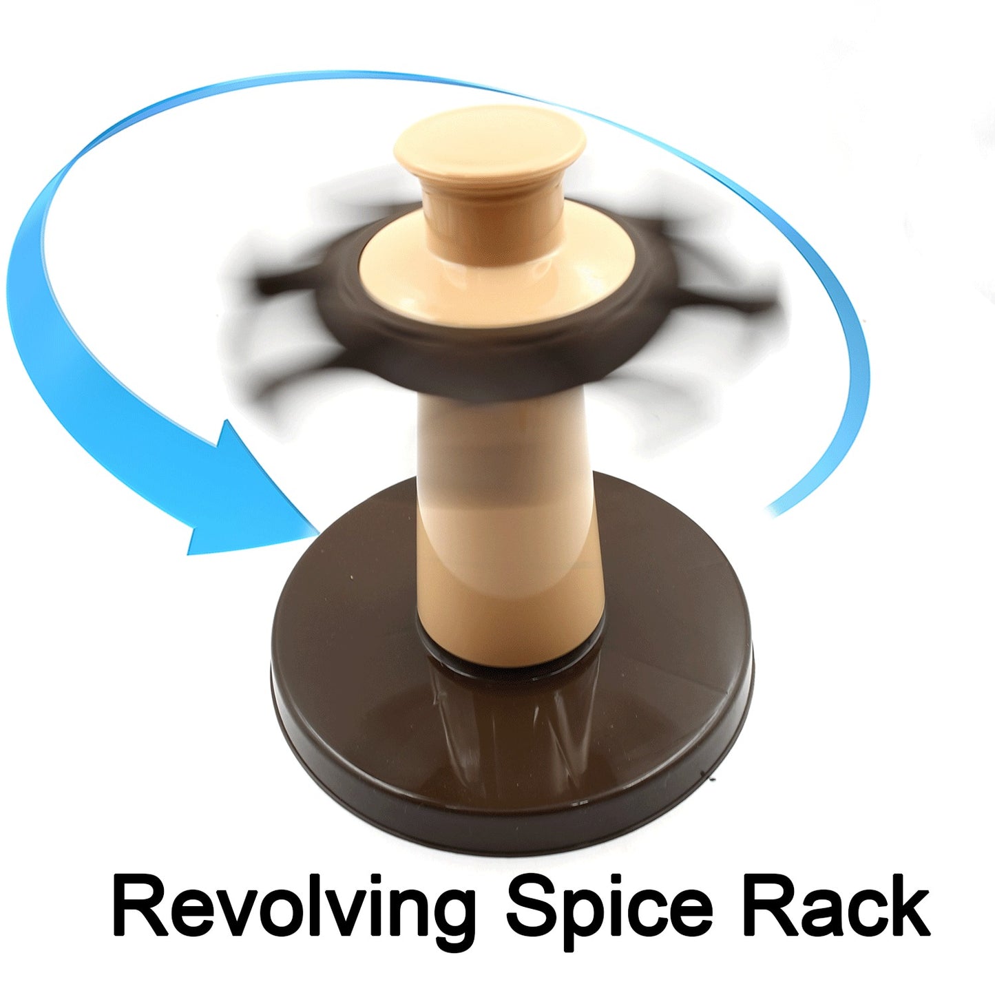 Wukusy 360 revolving spice rack with 8 120ml spice jars, ideal for kitchen and dining table condiment organization.