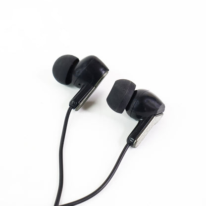 Wukusy premium wired stereo in-ear earphones for mobile devices, showing black earbud with cord and inline control.