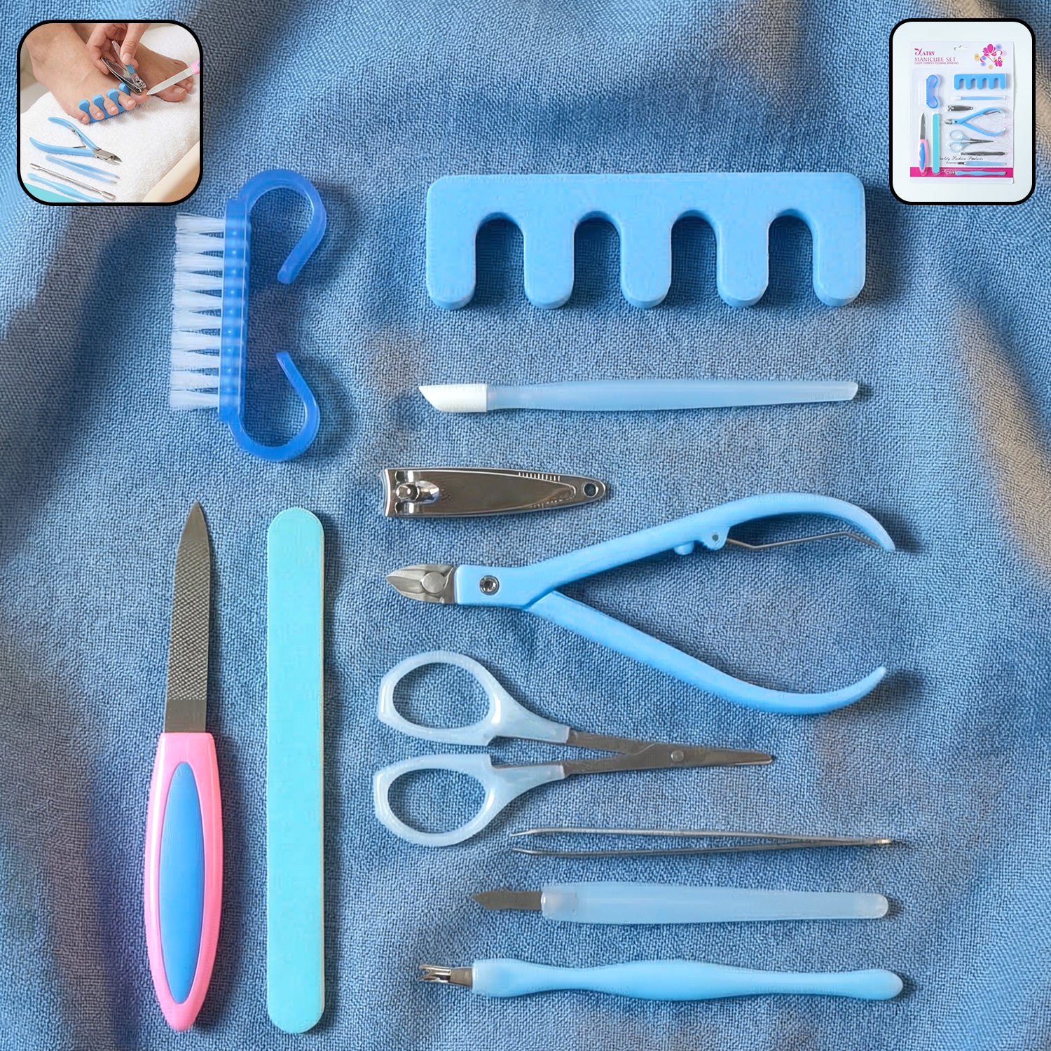 Wukusy 11-in-1 manicure and pedicure nail care kit with various tools for grooming and nail maintenance.