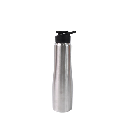 Wukusy stainless steel double wall vacuum-insulated water bottle, 1000 ml, with a sleek, reflective finish and spill-proof cap.