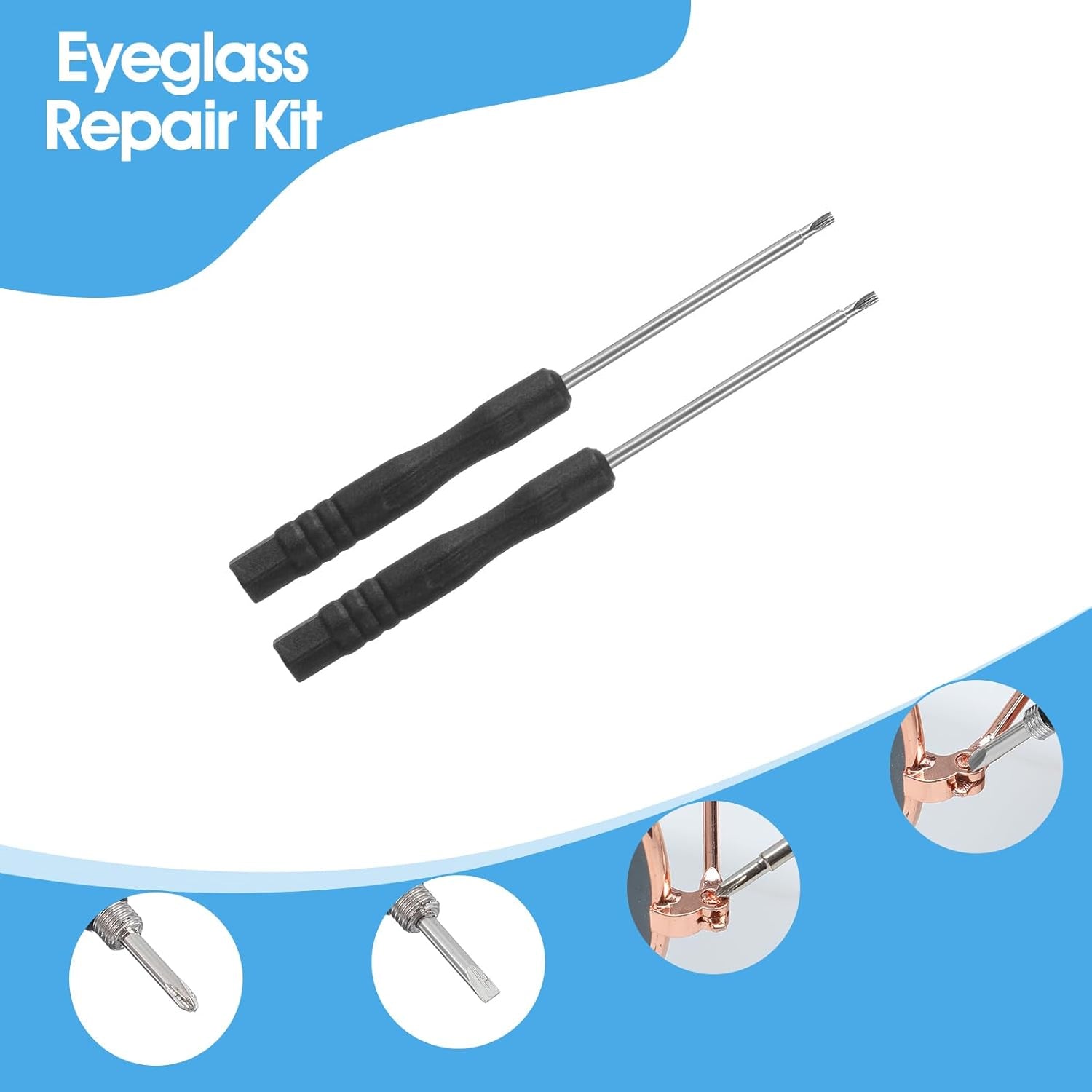 Wukusy travel eyeglass repair kit with small screwdrivers, screws, and tools for on-the-go eyewear repairs