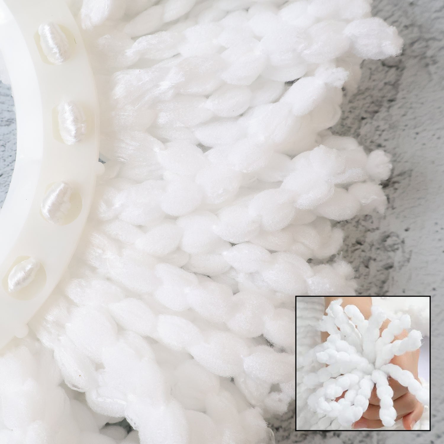 Wukusy microfiber spin mop refill head set with five 360-degree rotating mop heads for effective floor cleaning.