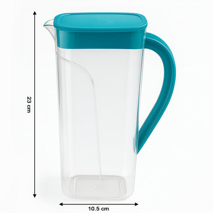 Wukusy Supermom plastic H2O juice jug in 1500ml with a secure lid, used for serving water and beverages in home and kitchen settings.