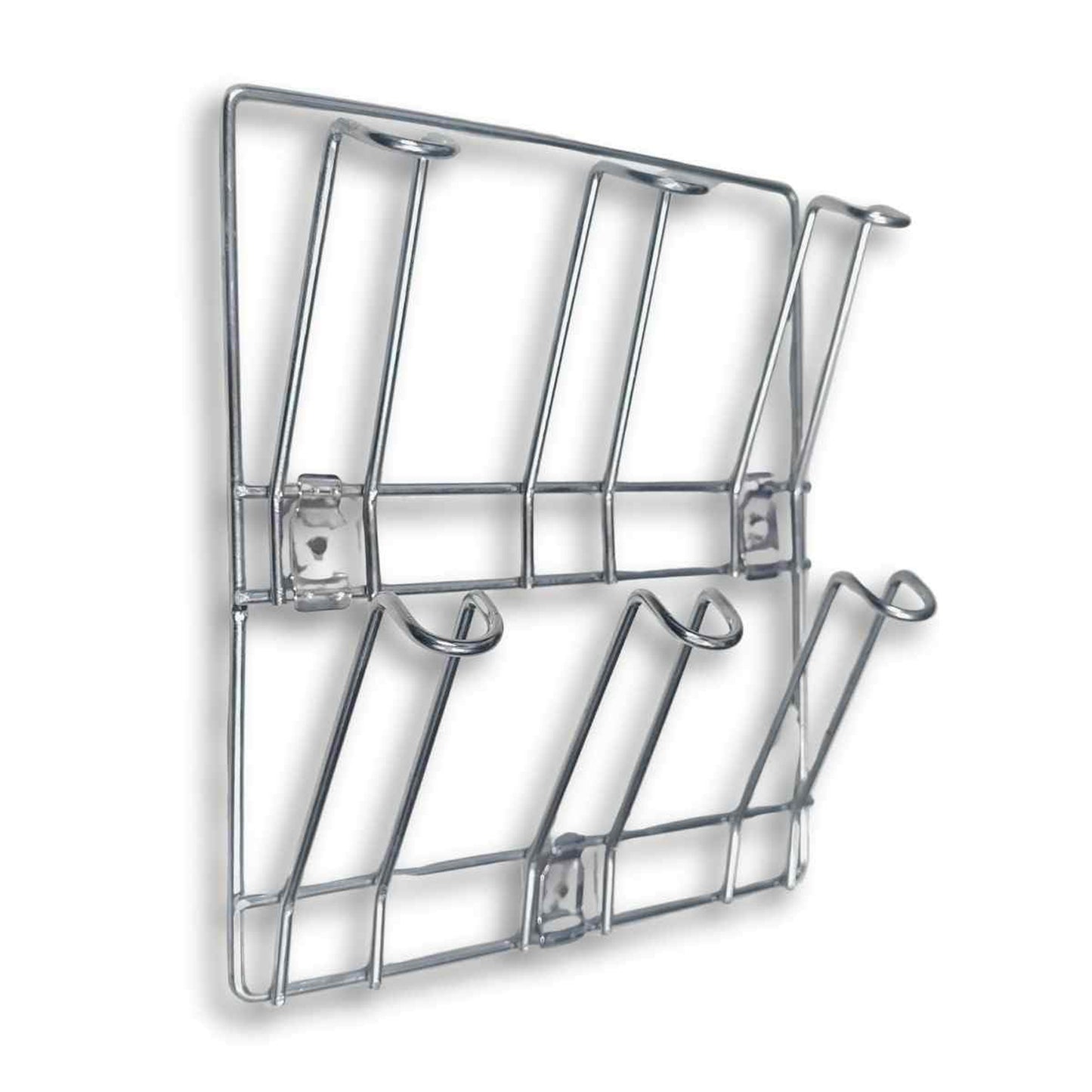 Wall-mounted Wukusy stainless steel cup and mug holder rack, 25x25 cm, with a sleek, modern design for organizing kitchen mugs.