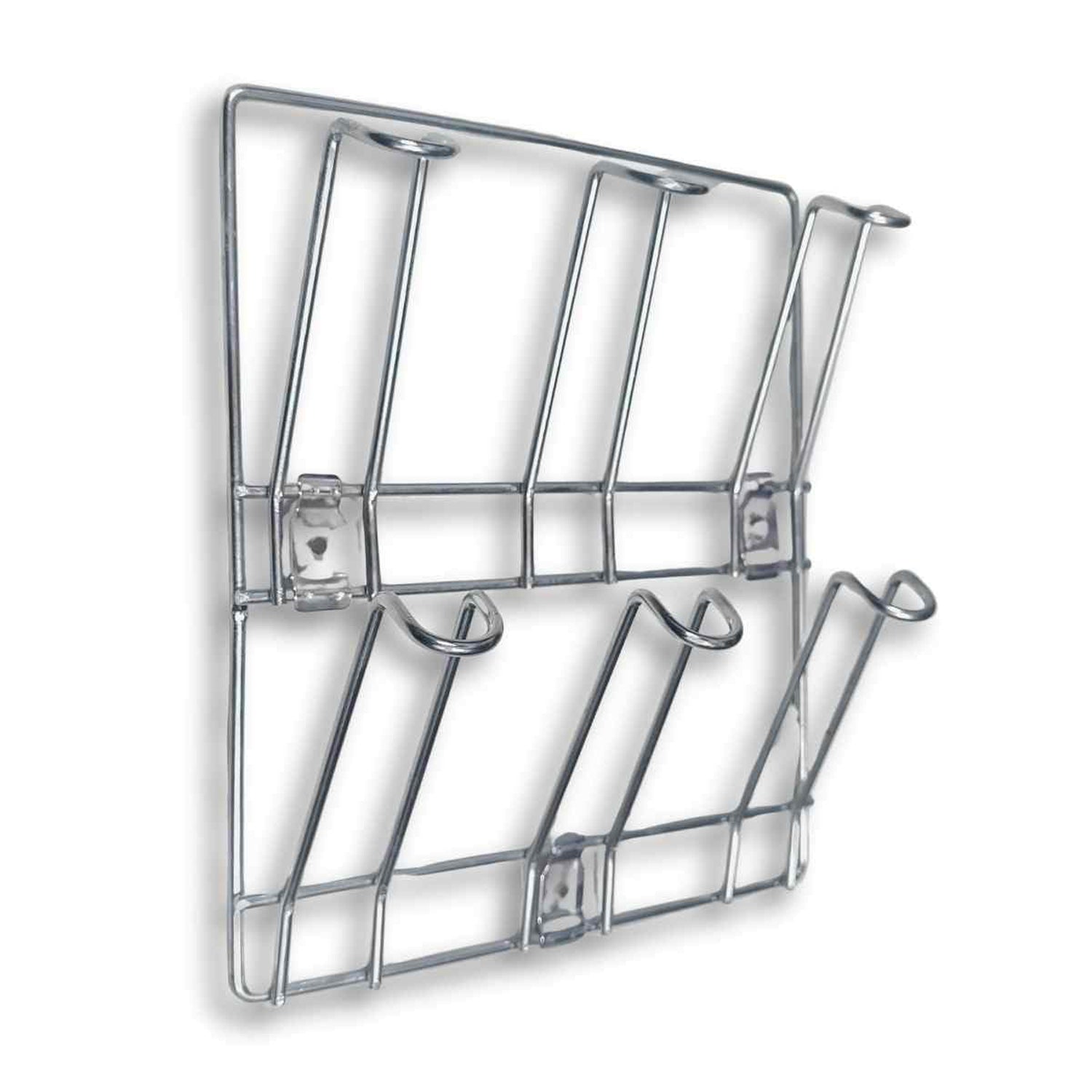 Wall-mounted Wukusy stainless steel cup and mug holder rack, 25x25 cm, with a sleek, modern design for organizing kitchen mugs.