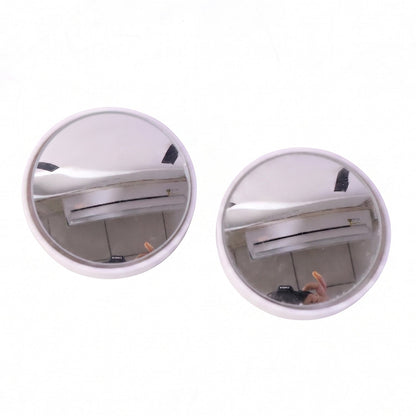 Pair of Wukusy wide angle convex round side mirrors for cars, stick-on blind spot mirrors, 2-piece set.