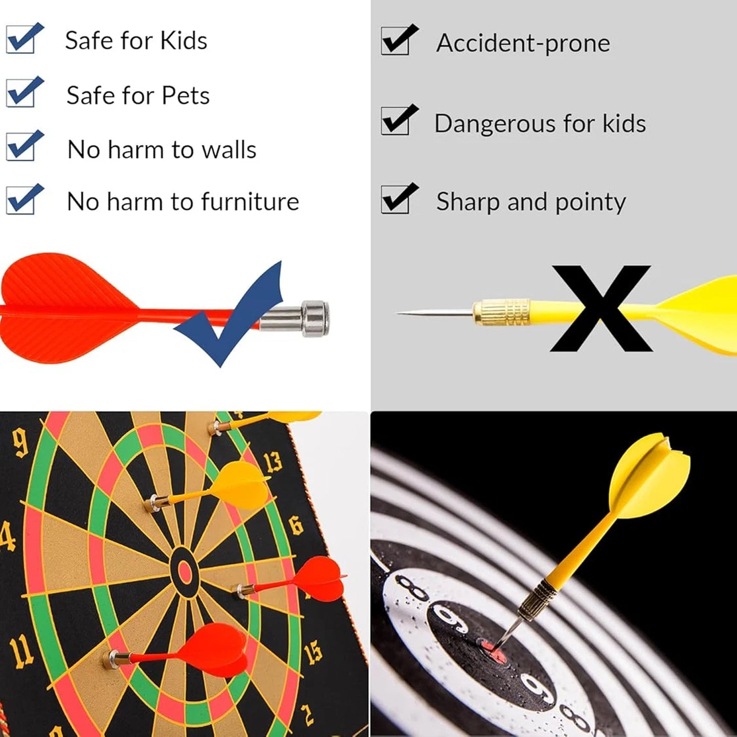 Wukusy 12-inch magnetic roll-up dartboard game with darts, flexible surface for fun indoor toy for kids and teens