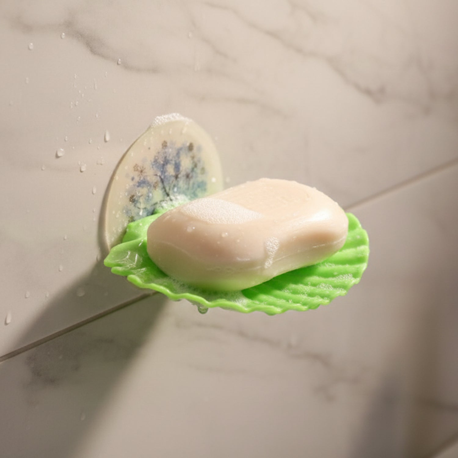 Wukusy premium self-adhesive wall-mounted soap holder tray for bathroom storage, adhesive design with soap compartment.