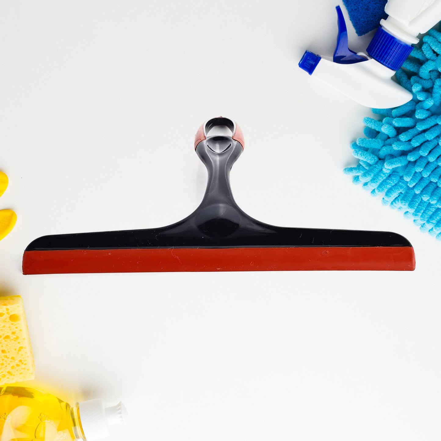 Multicolor Wukusy plastic kitchen wiper with silicone head, ideal for cleaning kitchen surfaces, windows, glass, and car windshields.