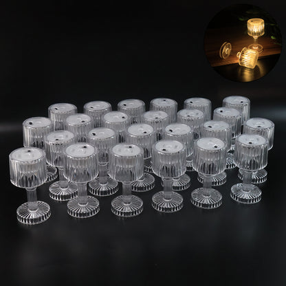 Set of 24 Wukusy LED crystal-effect table lamps, modern home decor with elegant glass-like design and ambient lighting.