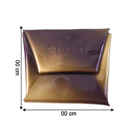 Wukusy premium foldable PU leather coin pouch with zipper, compact and portable design for easy coin storage and organization.