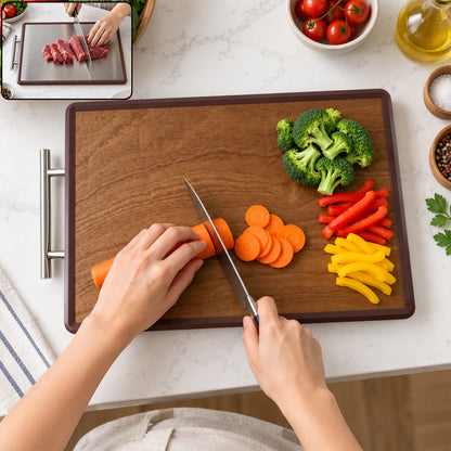 Heavy Duty Dual Sided Chopping Board With Handle For Everyday Kitchen Chopping