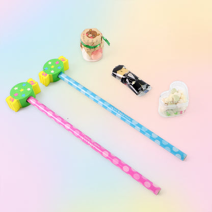 Wukusy fun candy design pencil set with colorful pencils and accessories for office use, featuring playful mix designs.