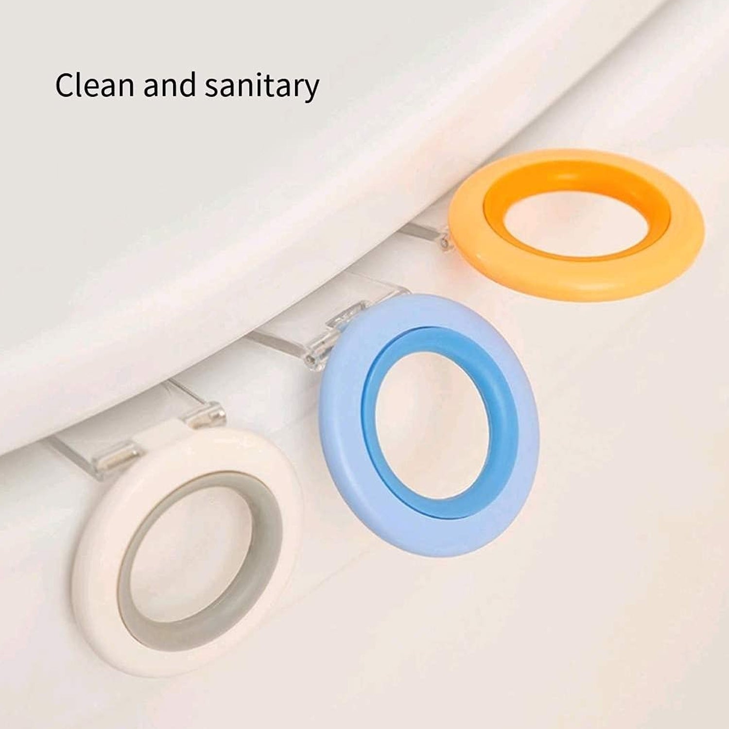 Wukusy toilet seat lifter handle for hygienic toilet cover lifting, made of durable plastic, easy to use and clean.